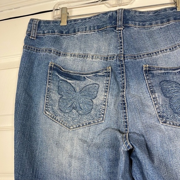 JMS Just My Size Jeans Womens 20W Butterfly Stretch Classic High Rise Plus Y2K - Picture 15 of 16